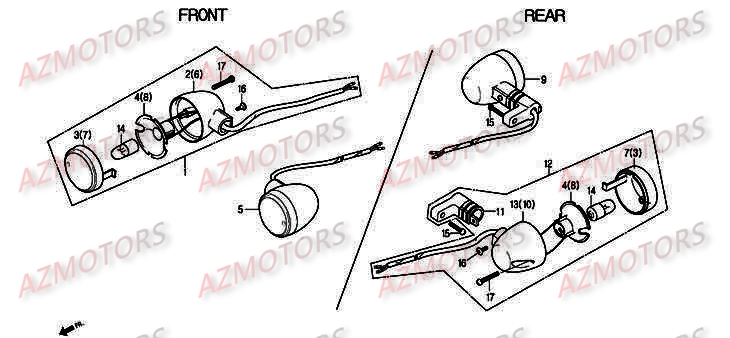 Clignotants DAELIM Pièces Moto DAELIM DAYSTAR Injection 125cc 2008/2012
