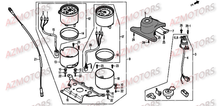 Compteur DAELIM Pièces Moto DAELIM DAYSTAR Injection 125cc 2008/2012
