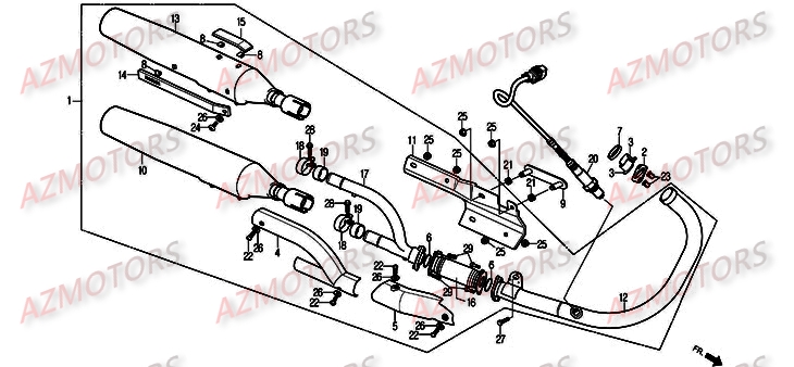 Echappement DAELIM Pièces Moto DAELIM DAYSTAR Injection 125cc 2008/2012
