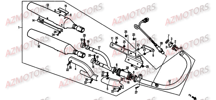 Echappement DAELIM Pièces Moto DAELIM DAYSTAR Injection 125cc 2008/2012
