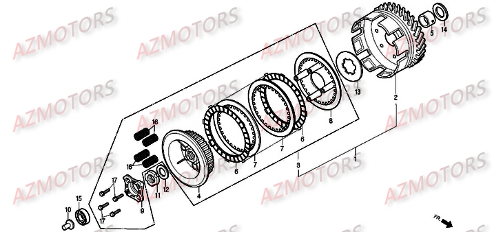 Embrayage DAELIM Pièces Moto DAELIM DAYSTAR Injection 125cc 2008/2012
