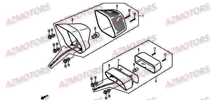 Feu Arriere DAELIM Pièces Moto DAELIM DAYSTAR Injection 125cc 2008/2012
