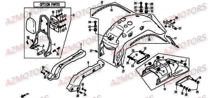 Garde Boue Arriere DAELIM Pièces Moto DAELIM DAYSTAR Injection 125cc 2008/2012
