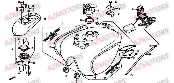 Reservoir DAELIM Pièces Moto DAELIM DAYSTAR Injection 125cc 2008/2012
