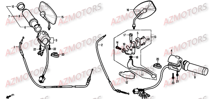 RETROVISEURS_POIGNEE DAELIM Pièces Moto DAELIM DAYSTAR Injection 125cc