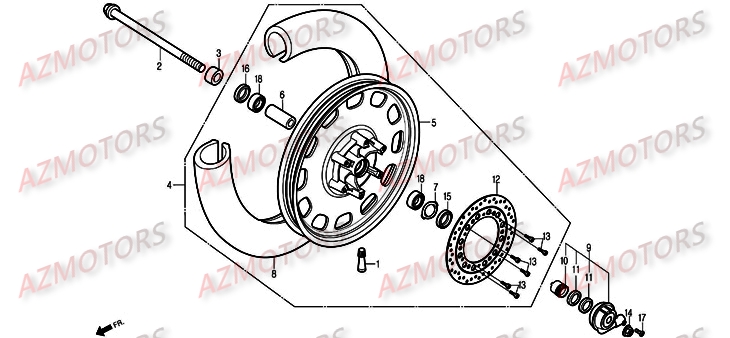 Roue Avant DAELIM Pièces Moto DAELIM DAYSTAR Injection 125cc 2008/2012
