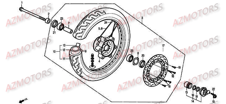 Roue Avant A Rayons DAELIM Pièces Moto DAELIM DAYSTAR Injection 125cc 2008/2012
