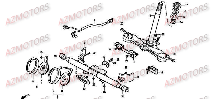 Te De Fourche DAELIM Pièces Moto DAELIM DAYSTAR Injection 125cc 2008/2012
