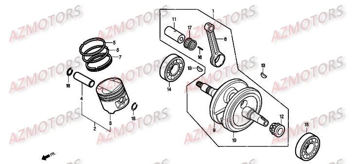 Vilebrequin DAELIM Pièces Moto DAELIM DAYSTAR Injection 125cc 2008/2012
