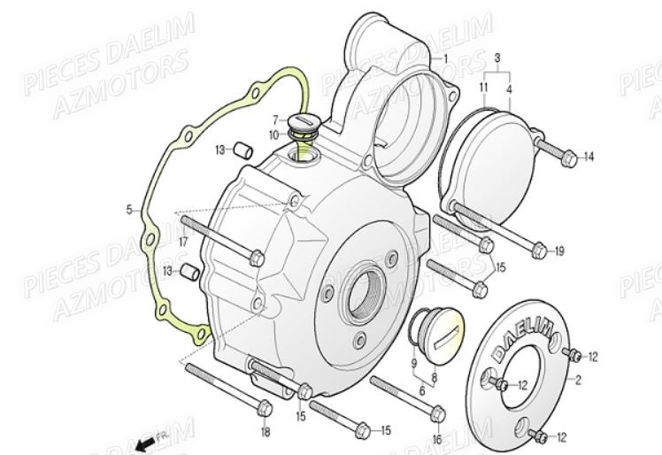 Carter Alternateur DAELIM Pièces Moto DAELIM DAYSTAR 250cc EURO 3
