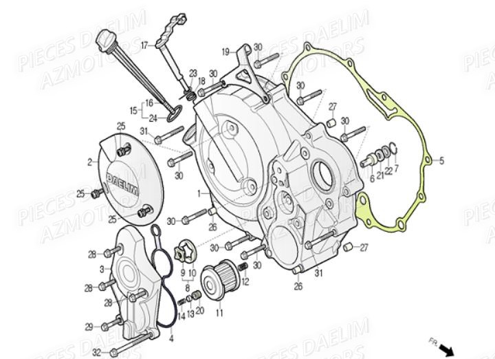 Carter D Huile DAELIM Pièces Moto DAELIM DAYSTAR 250cc EURO 3

