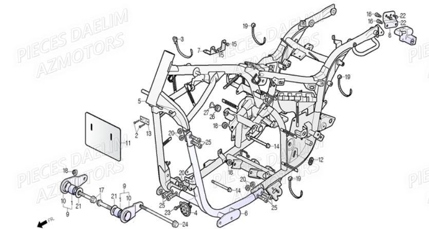 Chassis DAELIM Pièces Moto DAELIM DAYSTAR 250cc EURO 3
