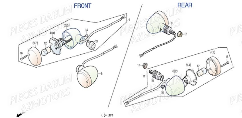 Clignotants DAELIM Pièces Moto DAELIM DAYSTAR 250cc EURO 3
