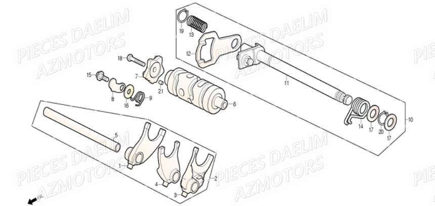 Fourchette DAELIM Pièces Moto DAELIM DAYSTAR 250cc EURO 3
