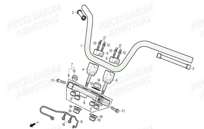 Guidon DAELIM Pièces Moto DAELIM DAYSTAR 250cc EURO 3
