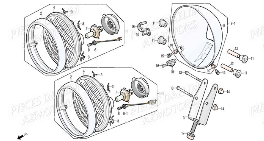 Phare Avant DAELIM Pièces Moto DAELIM DAYSTAR 250cc EURO 3
