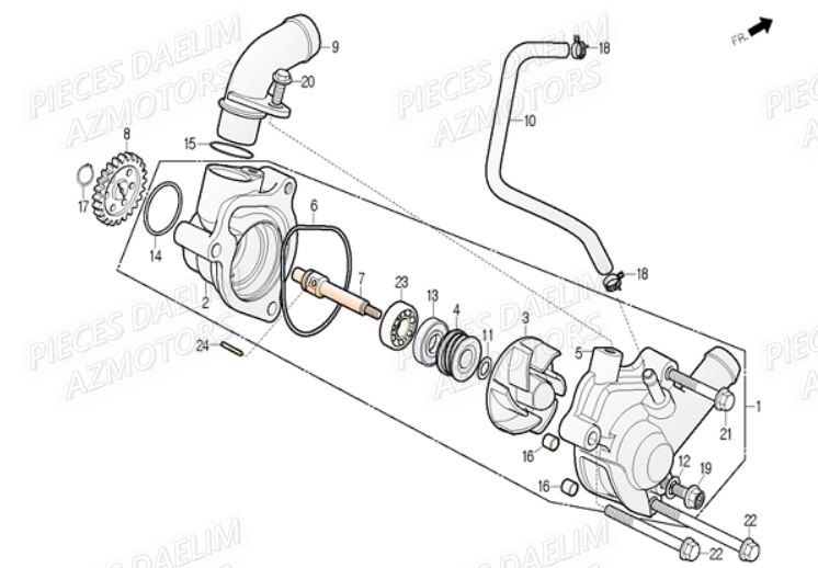 Pompe A Eau DAELIM Pièces Moto DAELIM DAYSTAR 250cc EURO 3
