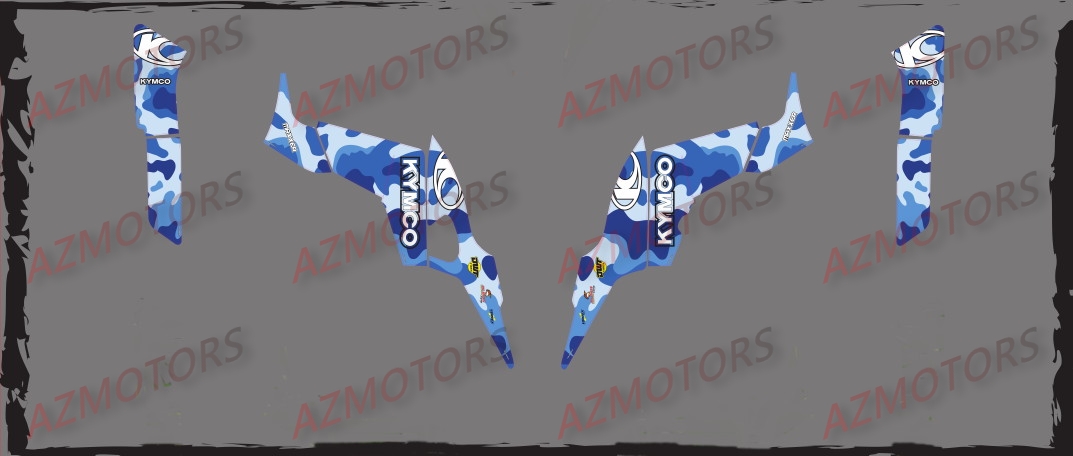 Kit Deco KXR MAXXER 250 Camouflage BLEU AZMOTORS DECO KXR 250