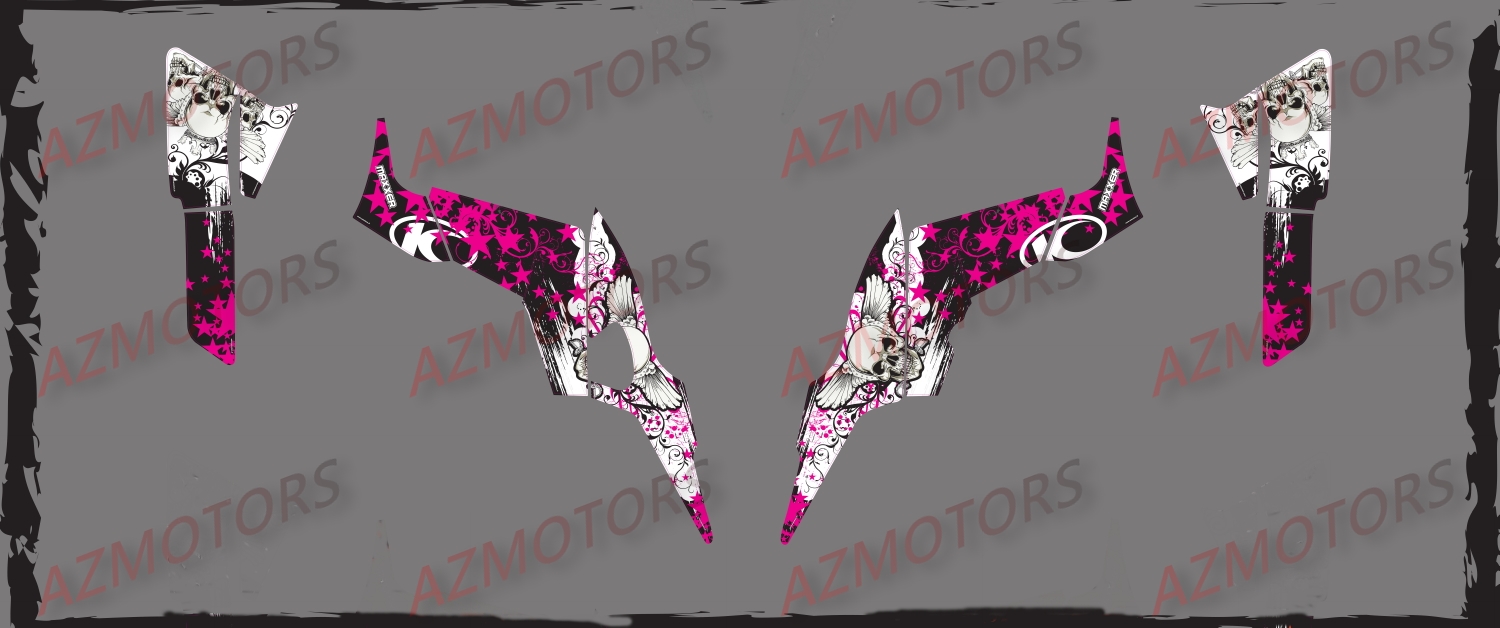 Kit Deco KXR MAXXER 250 Skull ROSE AZMOTORS DECO KXR 250