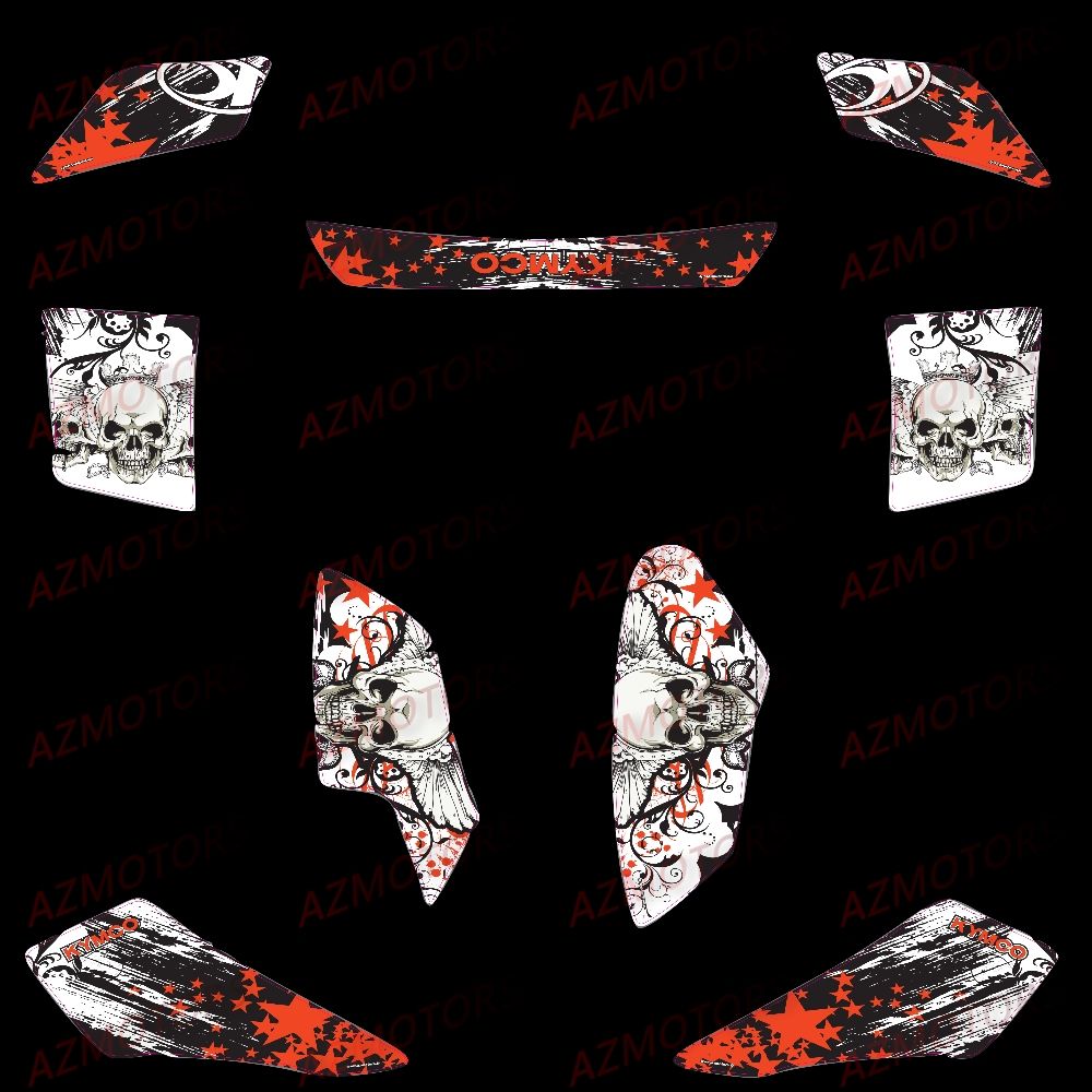 Kit Deco MXU 300 Skull Orange AZMOTORS DECO MXU300