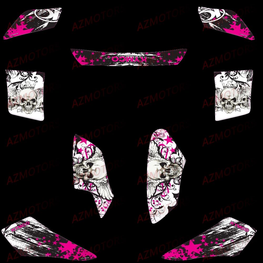 Kit Deco MXU 300 Skull ROSE AZMOTORS DECO MXU300