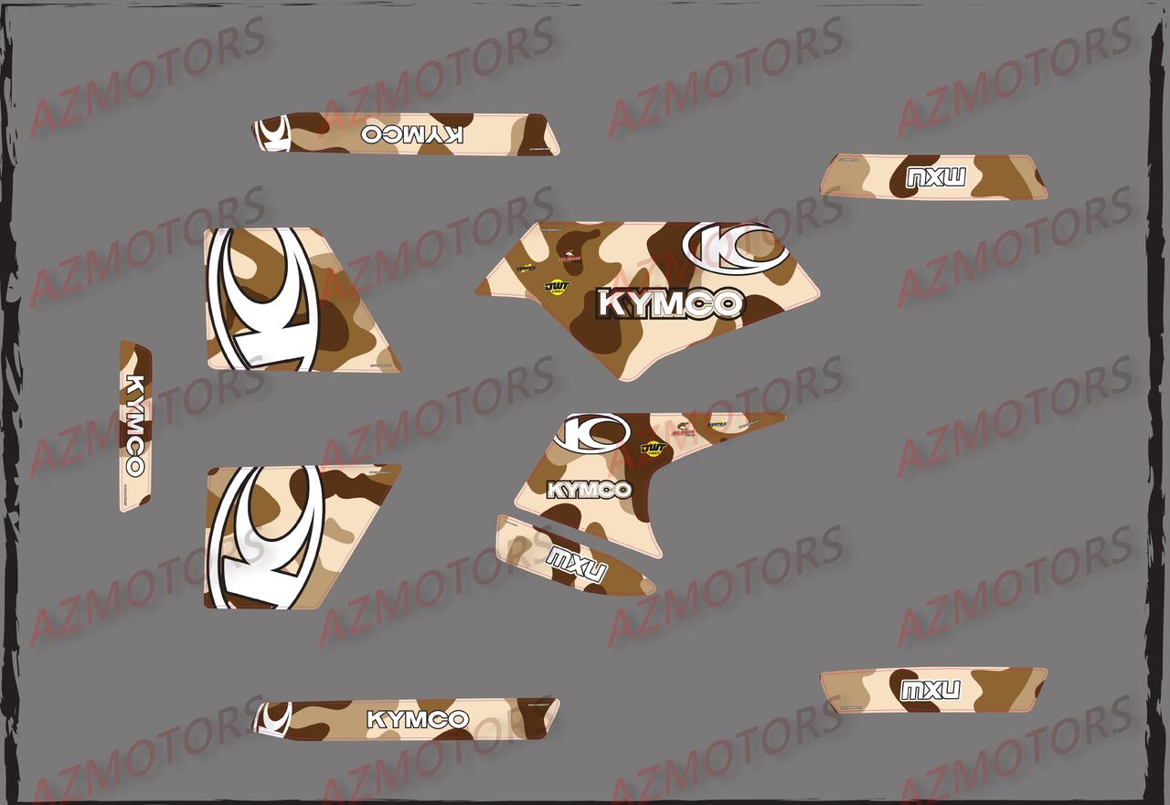 Kit Deco  MXU 300R  Camouflage MARRON AZMOTORS DECO MXU300R