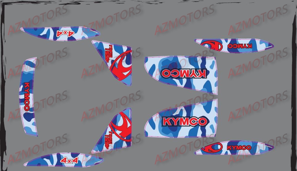 Kit Deco MXU 400 Camouflage BLEU AZMOTORS DECO MXU400