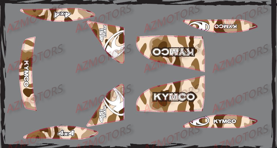 Kit Deco MXU 400 Camouflage MARRON AZMOTORS DECO MXU400