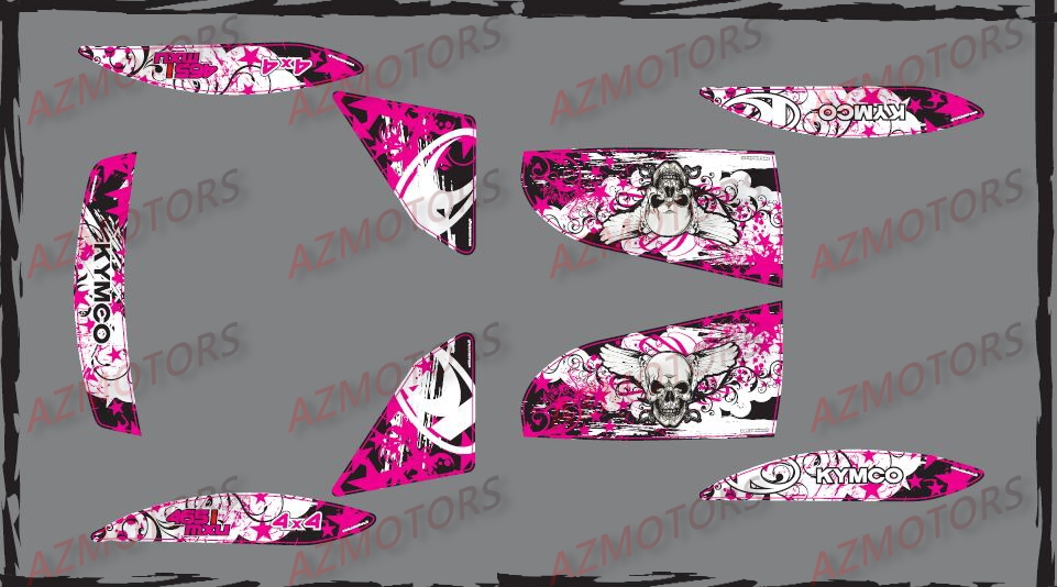 Kit Deco MXU 465 Skull ROSE AZMOTORS DECO MXU465