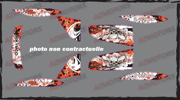 Kit Deco MXU 500 Skull Orange AZMOTORS DECO MXU500