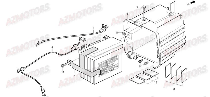 Batterie DAELIM Pieces Scooter DAELIM Delfino 125cc