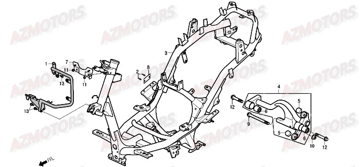 Cadre Et Chassis DAELIM Pieces Scooter DAELIM Delfino 125cc