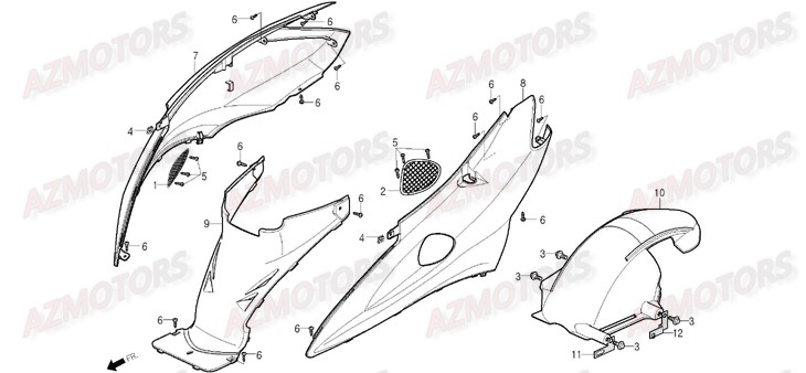 Carenage Coque DAELIM Pieces Scooter DAELIM Delfino 125cc