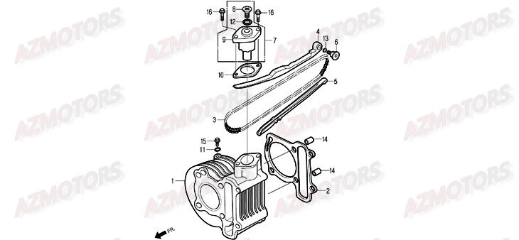 Cyclindre DAELIM Pieces Scooter DAELIM Delfino 125cc