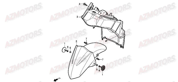 Garde Boue Avant DAELIM Pieces Scooter DAELIM Delfino 125cc