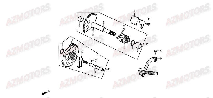 Kick Demarreur DAELIM Pieces Scooter DAELIM Delfino 125cc