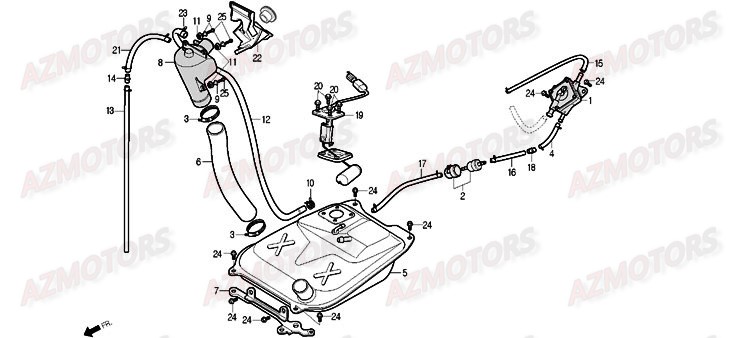 Reservoir De Carburant DAELIM Pieces Scooter DAELIM Delfino 125cc