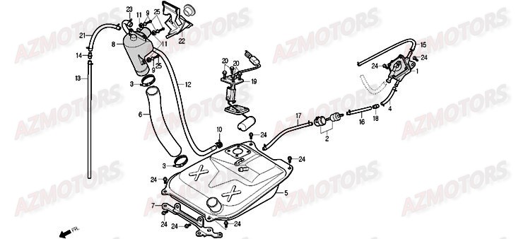 Reservoir De Carburant DAELIM Pieces Scooter DAELIM Delfino 125cc