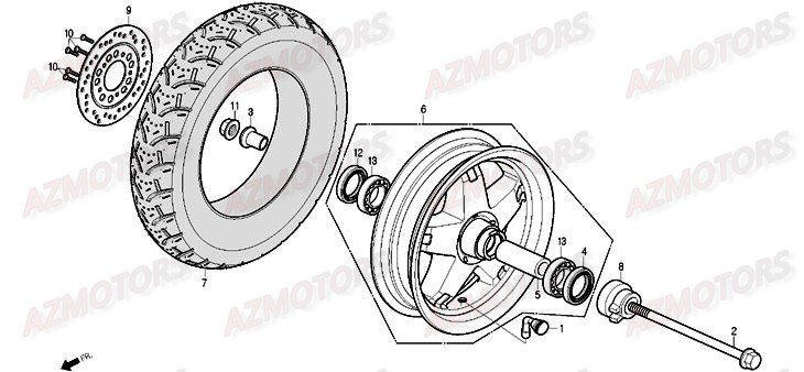 Roue Avant DAELIM Pieces Scooter DAELIM Delfino 125cc