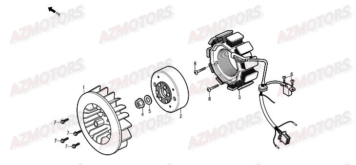 Stator Rotor DAELIM Pieces Scooter DAELIM Delfino 125cc