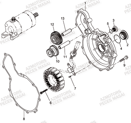 Cache Alternateur AZMOTORS Pièces Quad D460 EVO Dès 2008