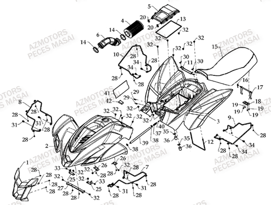 Carrosserie AZMOTORS Pièces Quad D460 EVO Dès 2008