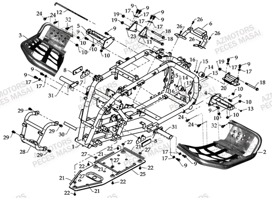 Chassis AZMOTORS Pièces Quad D460 EVO Dès 2008