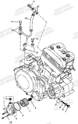 Filtre A Huile Moteur AZMOTORS Pièces Quad D460 EVO Dès 2008