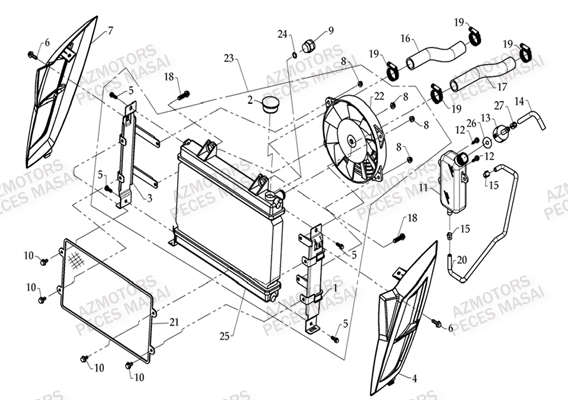 Refroidissement AZMOTORS Pièces Quad D460 EVO Dès 2008