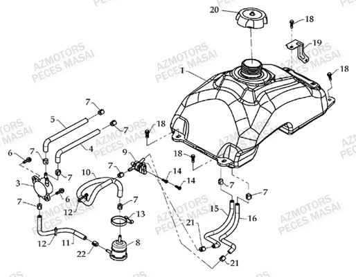 Reservoir AZMOTORS Pièces Quad D460 EVO Dès 2008