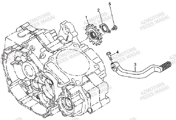 SELECTEUR DE VITESSE AZMOTORS DEMON 460 BLACK 2008