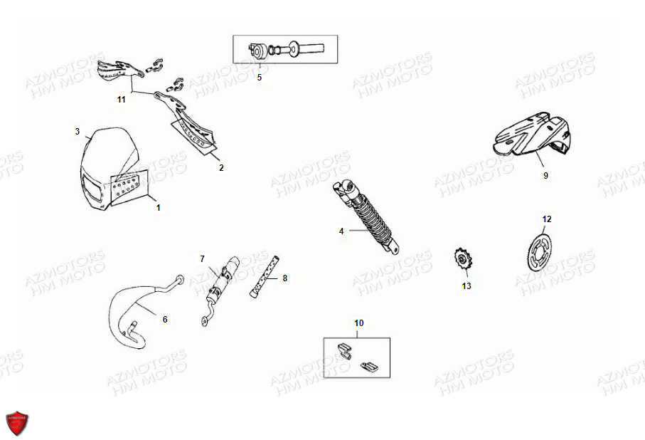 Carenages Pieces Option VENT PIECES HM 50 DERAPAGE COMPETITION (2012)