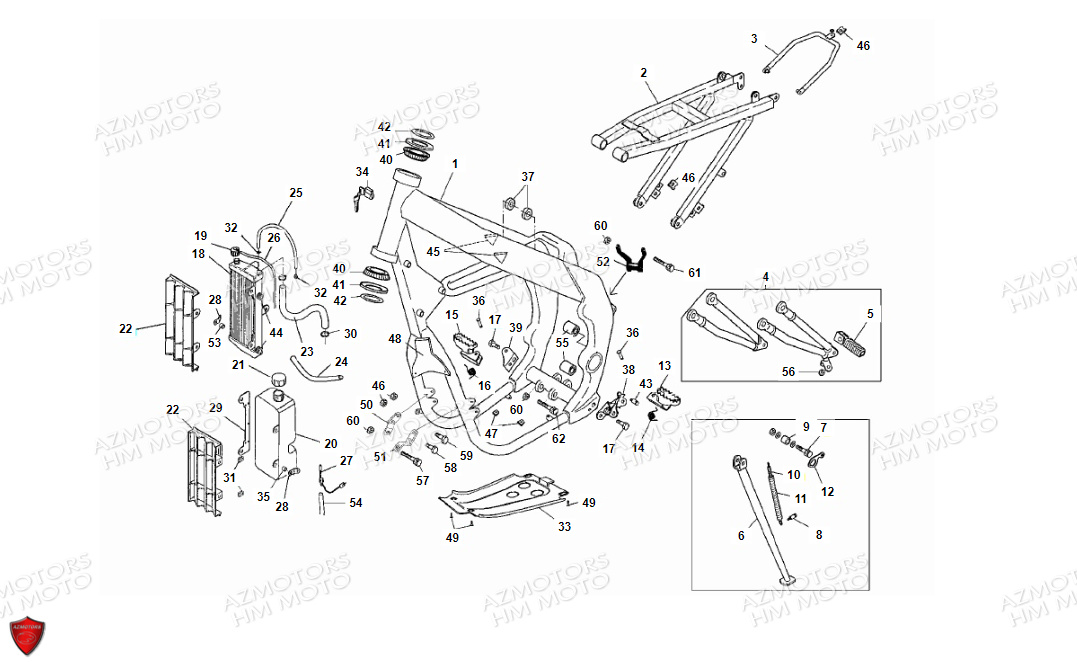 CHASSIS CADRE VENT DERAPAGE 50 COMPETITION 12