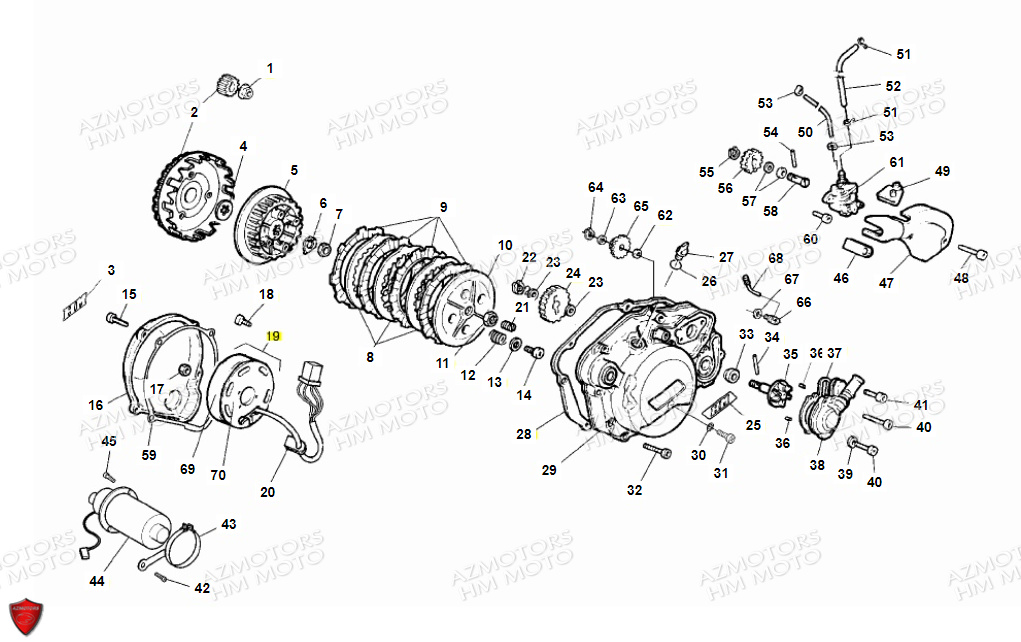 Embrayage Demarreur VENT PIECES HM 50 DERAPAGE COMPETITION (2012)